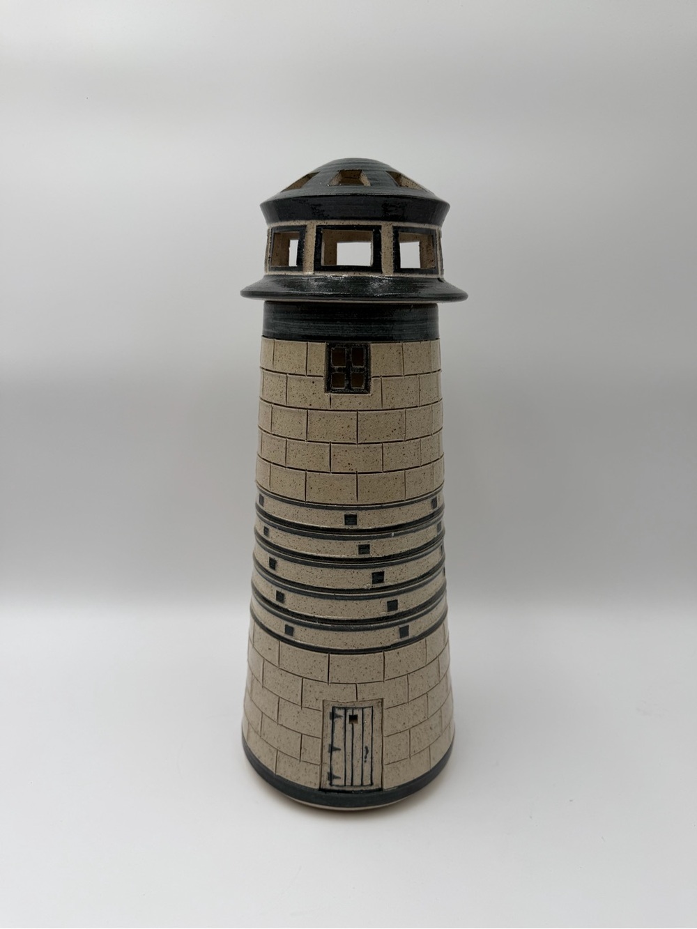 Vtg GRS Gills Rock Stoneware Pottery Lighthouse
